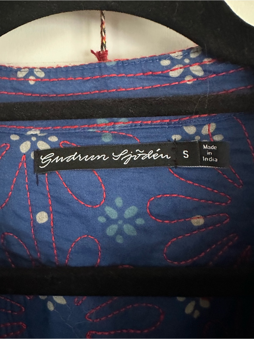 Gudrun Sjoden Blue Floral Quilted Jacket Small Chest 38 L 22 W40 like new - Picture 8 of 9